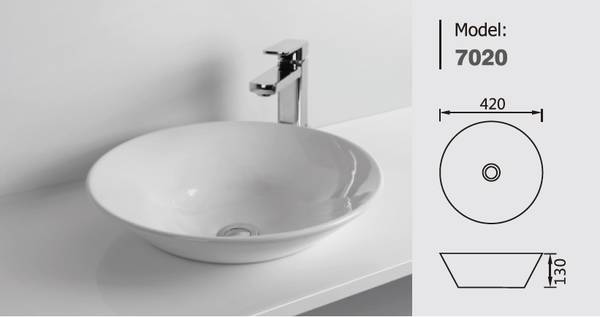 Arto: 7020A Basin - Round Above Counter 430mm